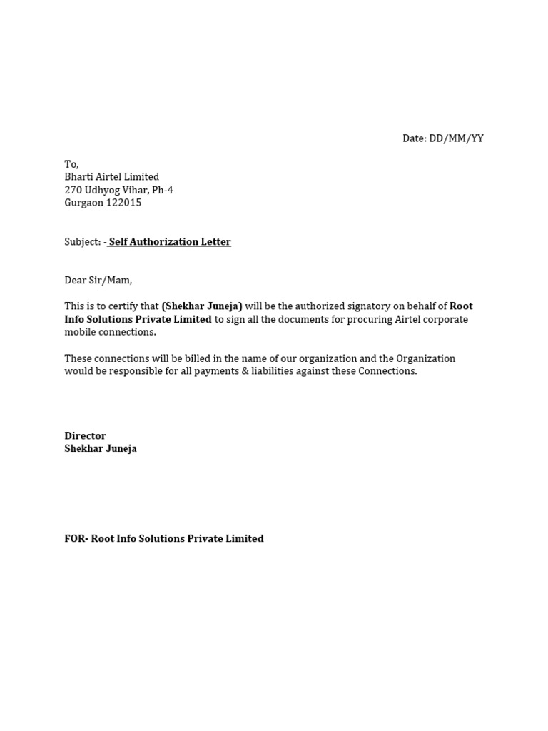 LOA Letter Of Authorisation PDF