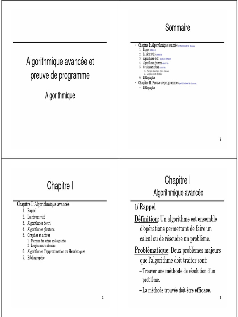 Algorithmique avancée et preuves de programmes | PDF | Théorie de la ...