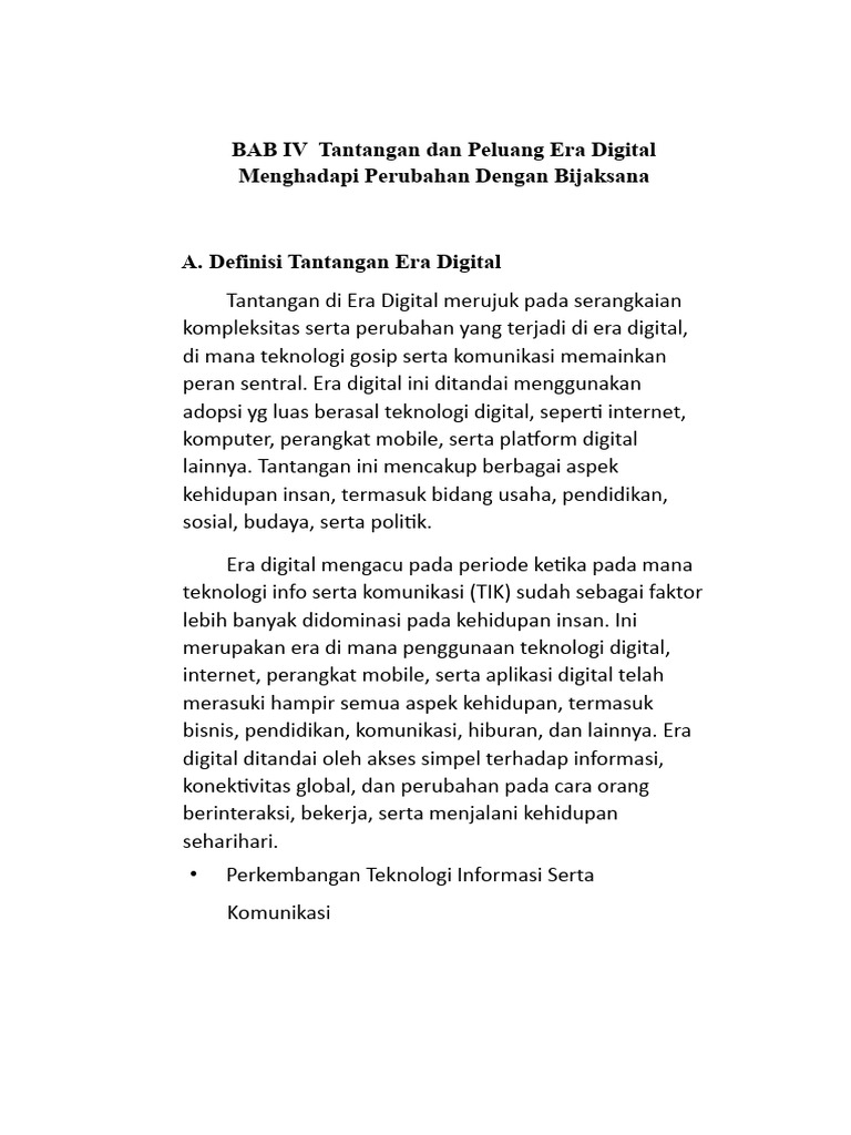 Peluang dan Tantangan Era Digital | PDF | Ilmu Sosial