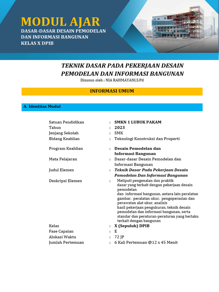 Modul Ajar Desain Pemodelan Kelas X | PDF | Seni