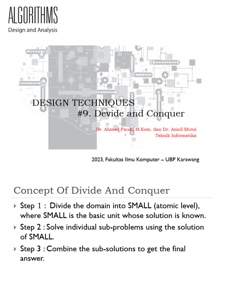 Teknik Divide and Conquer dalam Algoritma | PDF
