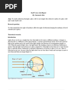 Snell's Law Lab Report