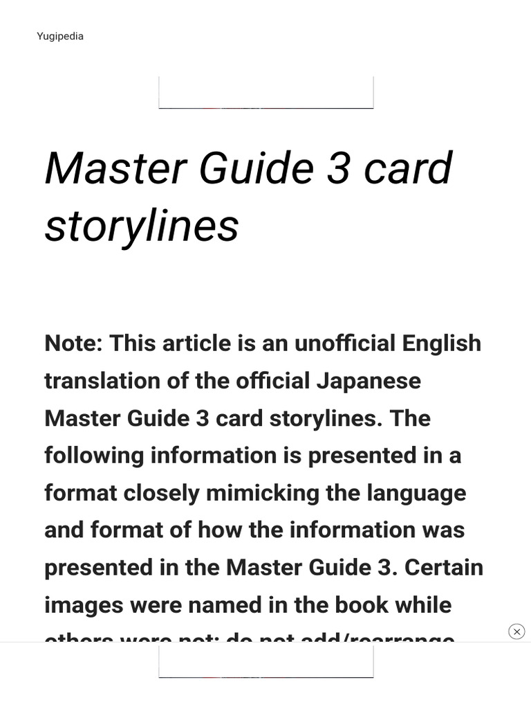 Master Guide 3 Card Storylines - Yugipedia - Yu-Gi-Oh! Wiki | PDF ...
