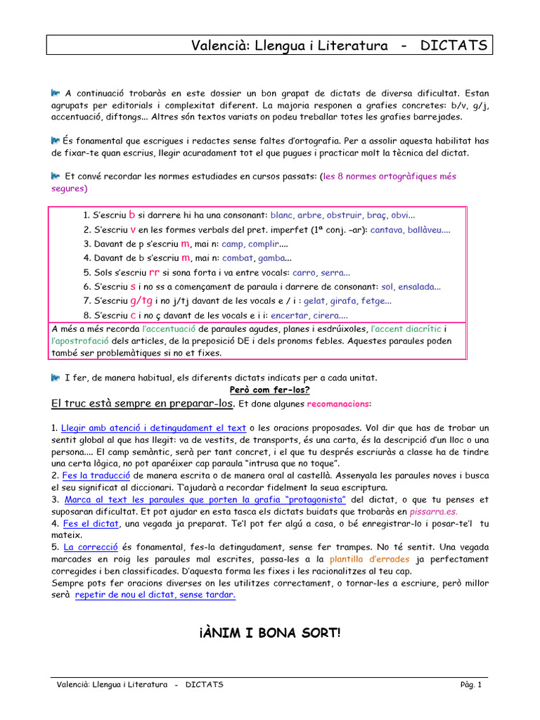 Dictats Valencia ESO | PDF