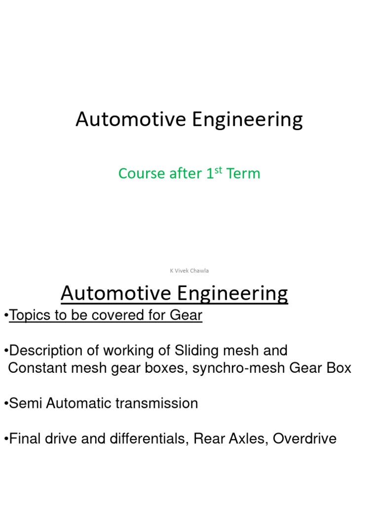 Overdrive Transmission Mechanics | PDF | Manual Transmission | Gear