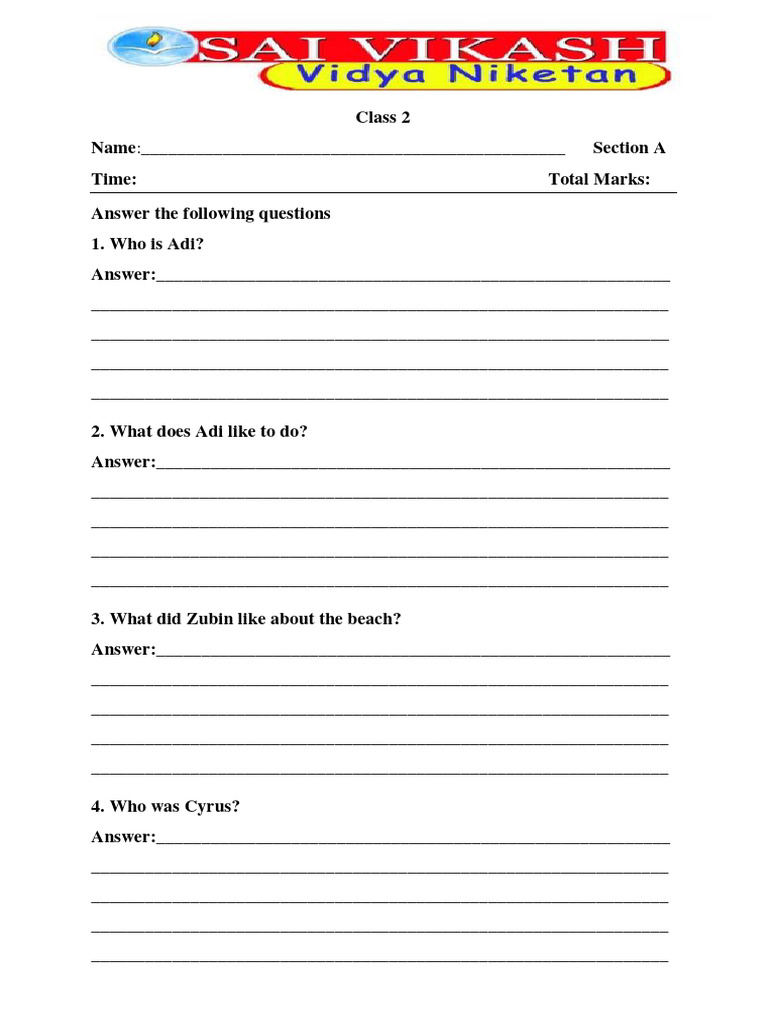 Nursery Question Paper PDF Linguistics Linguistic Morphology