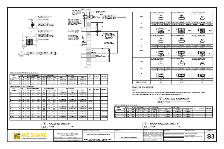 Beam and Column Schedule Details | PDF | Solid Mechanics ...
