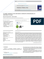 A Simple Equipment and Colorimetric Method For Determination Ofchloroform in Water