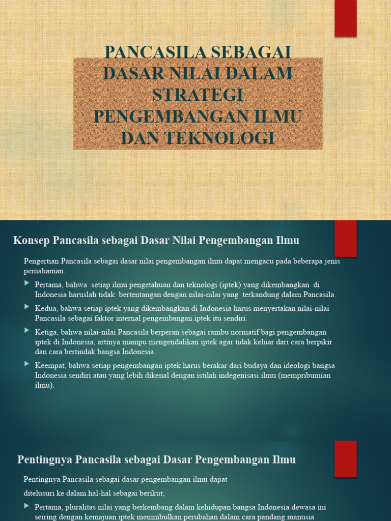 Pancasila Sebagai Dasar Nilai Dalam Strategi Pengembangan Ilmu | PDF ...