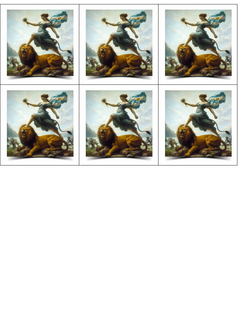 A Sus Plantas Rendido Un León. Ilustración PDF