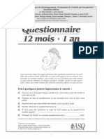 Questionnaire 12 Mois