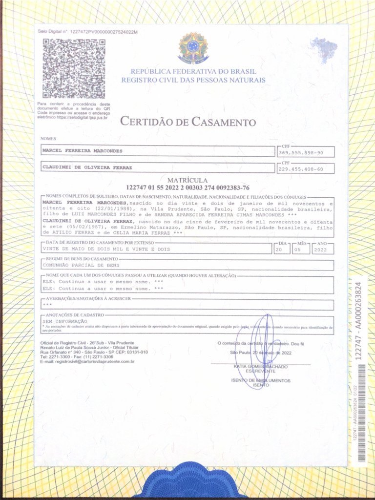 Certidão de Casamento | PDF