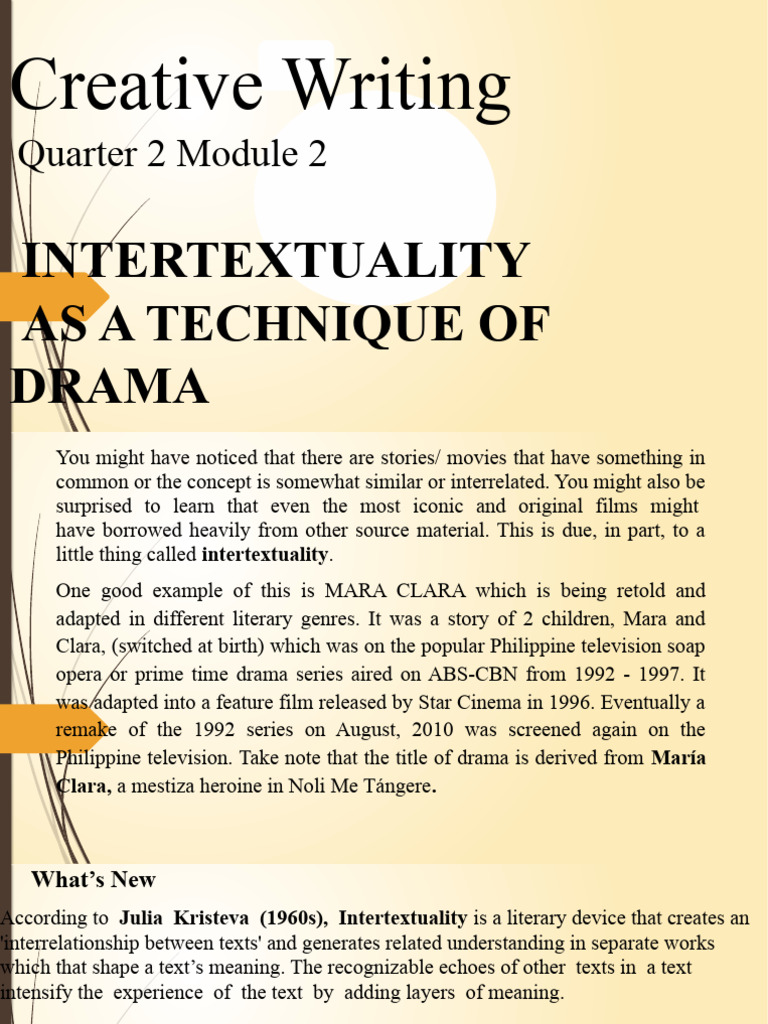 Understanding Intertextuality in Drama | PDF | General Fiction