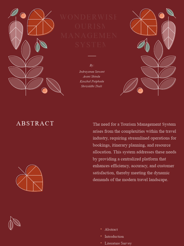 Wonderwise Tourism Management System Pdf User Computing Databases