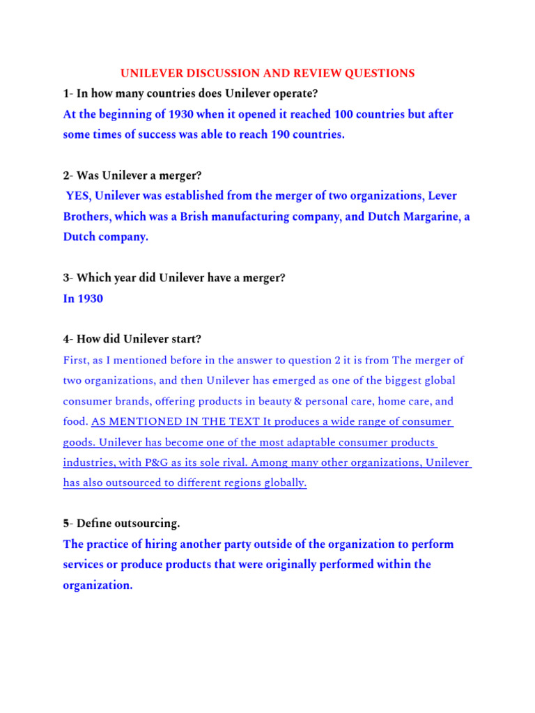 Unilever Outsourcing Strategies Explained | PDF | Outsourcing | Unilever