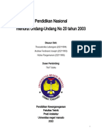 Makalah Pendidikan Nasional Menurut Undang-Undang No 20 Tahun 2003