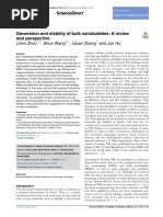 Generation and stability of bulk nanobubbles A review and perscpective