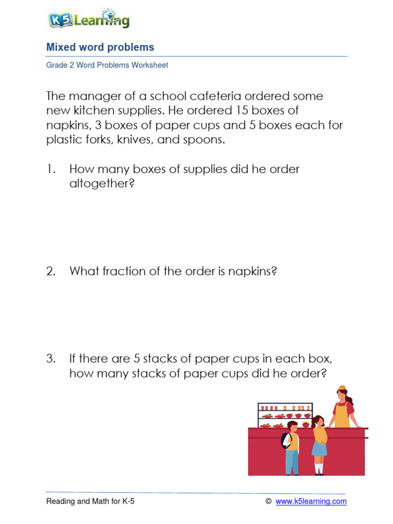 Grade 2 Mixed Word Problems Worksheet | PDF | Cooking, Food & Wine