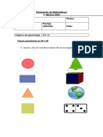 Evaluación de Matemáticas. Figuras Geometricas