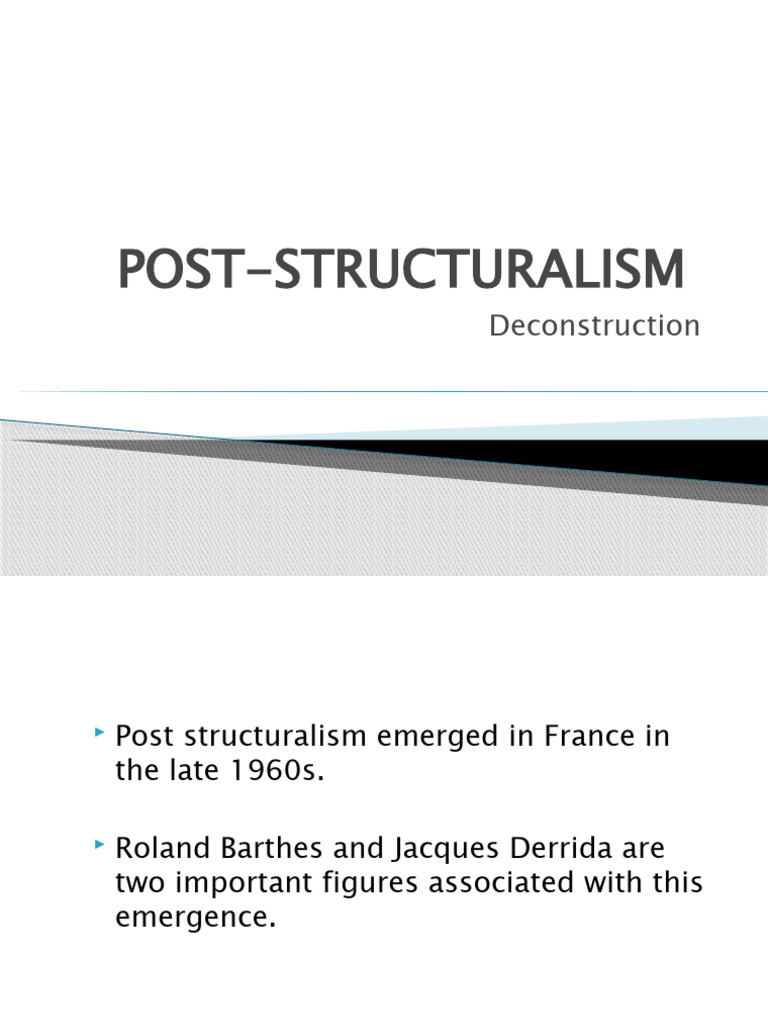 Understanding Post-Structuralism | PDF | Deconstruction | Philosophical ...
