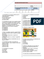 Avaliação de Educação Fisica 6 Anos