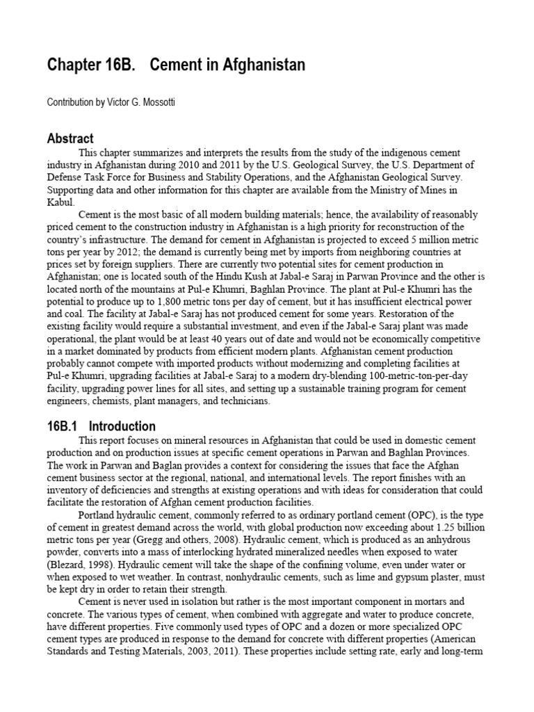 Summaries of Important Areas For Mineral Investment and Production
