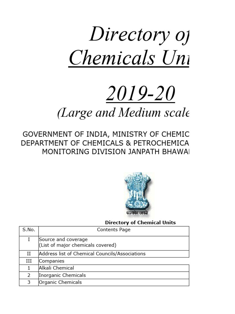 Chemical Units Directory 2019-20 | PDF | Acetic Acid | Dye