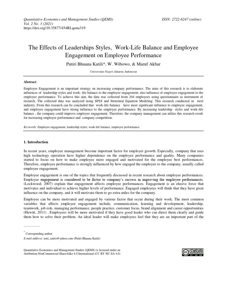 Leadership and Engagement Impact on Performance | PDF | Leadership ...
