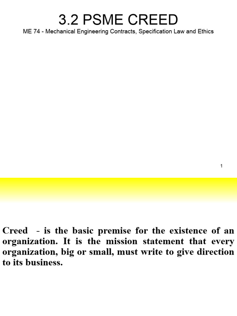 PSME Creed for Mechanical Engineers | PDF | Business