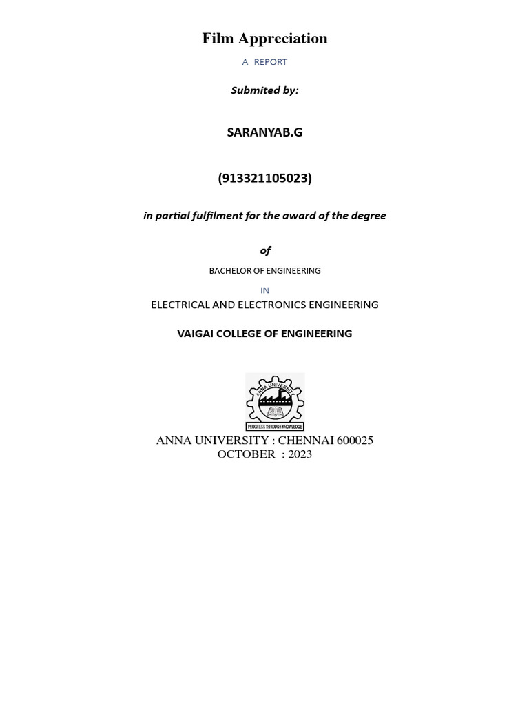 Fa Report Final | PDF | Filmmaking | Screenplay
