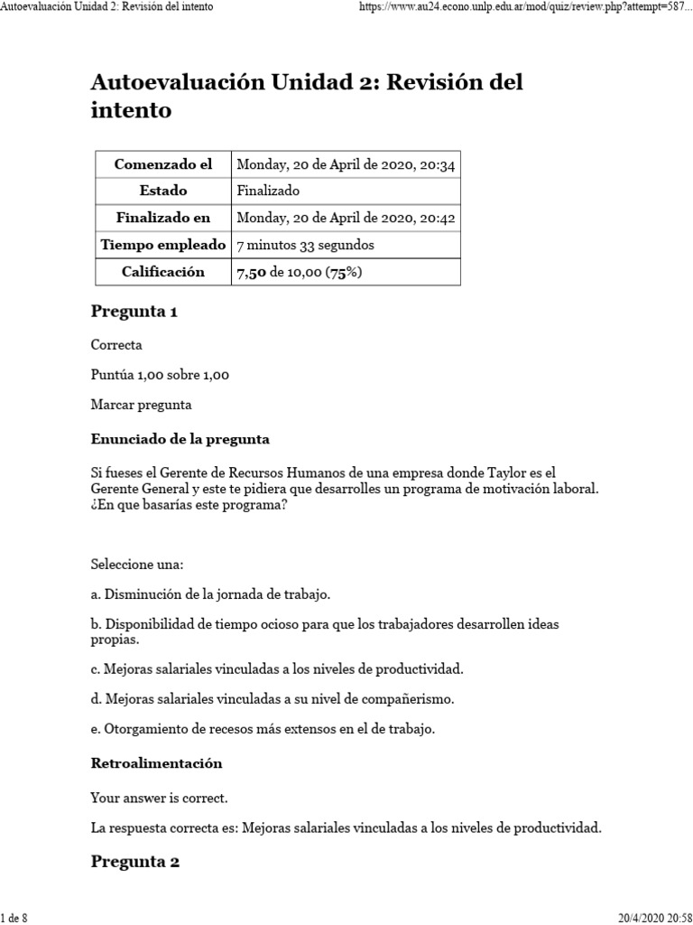 Autoevaluaci n unidad 2 75 pdf business