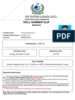 Etc Roll Number Slip