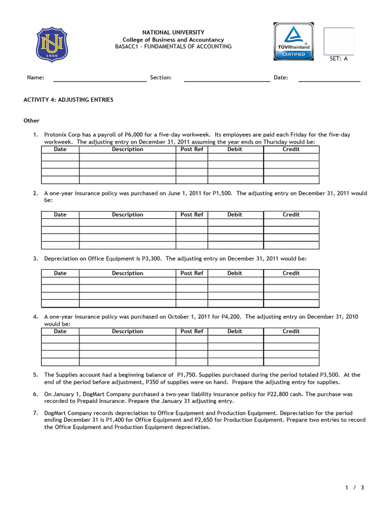 Activity 4 - Basic Accounting | PDF | Debits And Credits | Expense