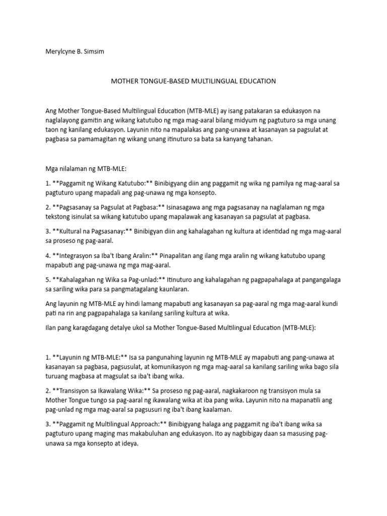 MTB Mle | PDF