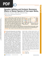 Davydov Splitting and Excitonic Resonance Effects in Raman Spectra of Few Layer MoSe2