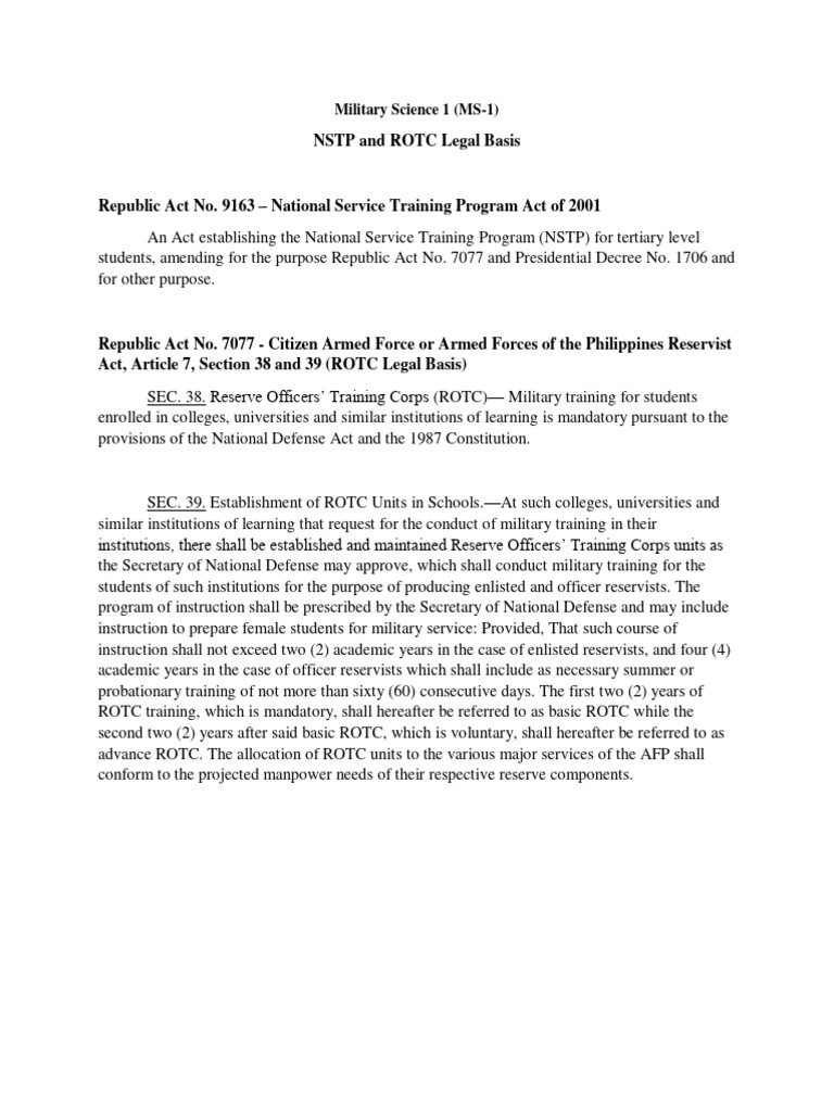 ROTC Military Science Overview | PDF | Court Martial | International ...