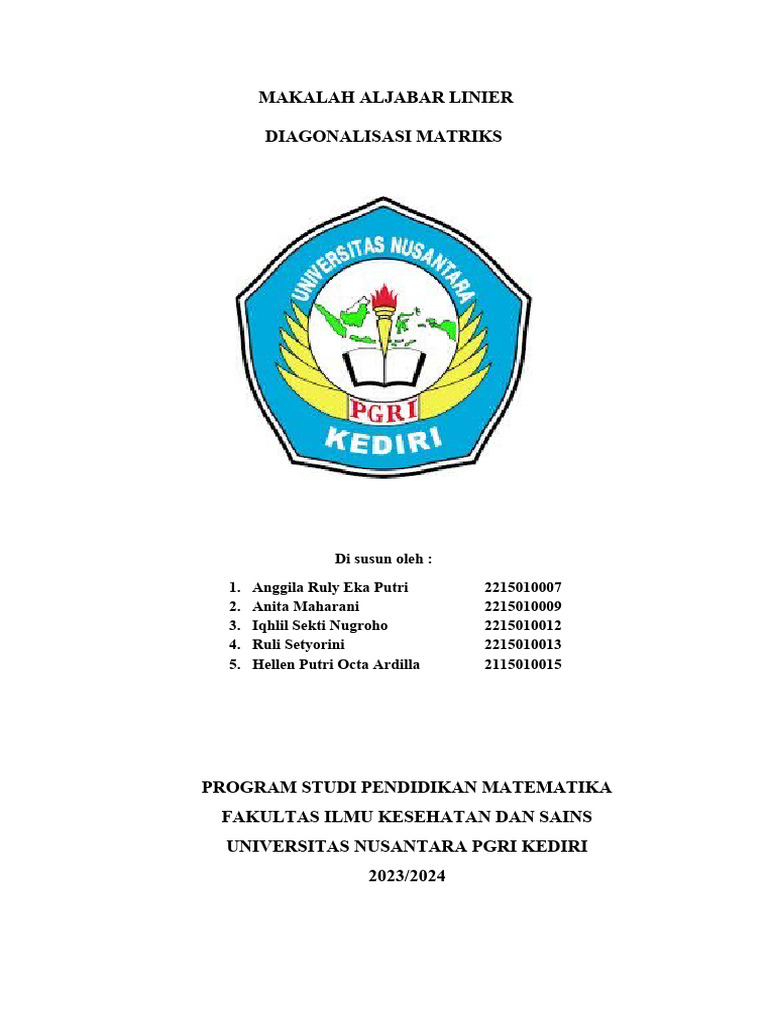 Diagonalisasi Matriks dalam Aljabar Linier | PDF