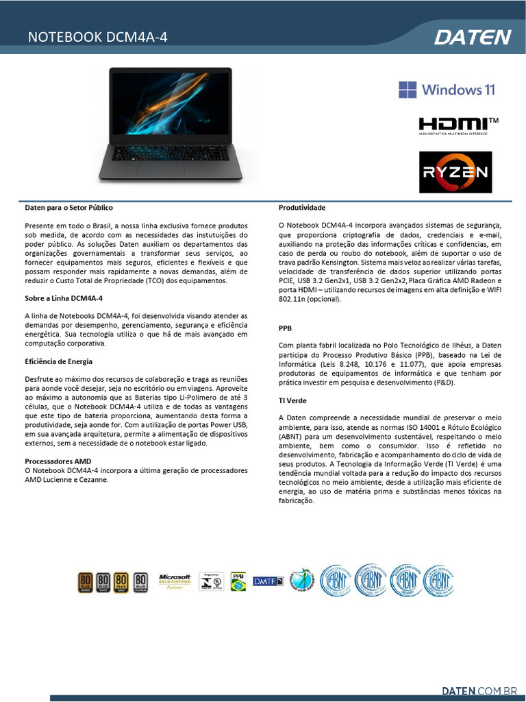 Lote 5 - Daten - Dcm4a-4 Especifc - Tecnica | PDF | USB | BIOS