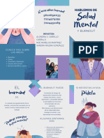 Tríptico Salud Mental Angustia Ilustrado Textura Azul