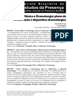 Estudos de Presença. Dança, Música e Dramaturgia