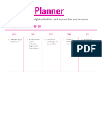 Weekly Planner Doc in Magenta Light Pink Vibrant Professional Style