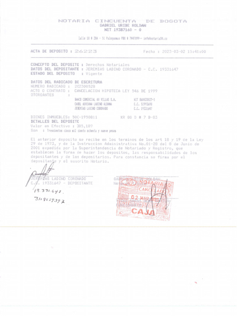 Levantamiento de hipoteca pdf