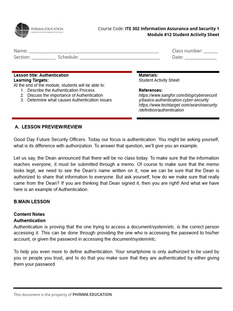 Sas12 Ite 302 | PDF | Password | Authentication
