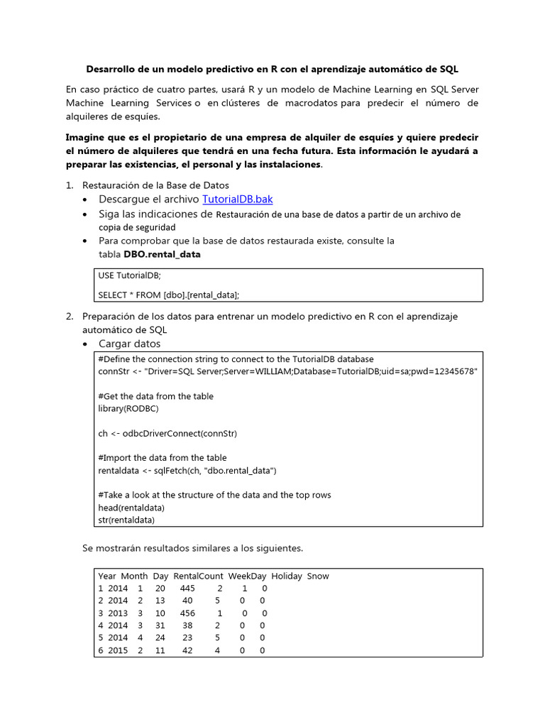 Modelo Predictivo de Alquileres en R | PDF | SQL | Bases de datos