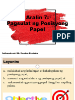 Aralin 8 - Pagsulat NG Posisyong Papel