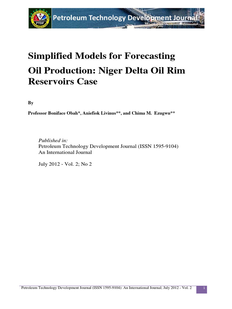 Boniface Obah Et Al | PDF | Petroleum Reservoir | Extraction Of Petroleum