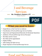 Food and Beverage Services - Lesson 1