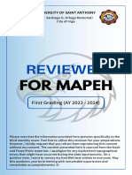 Reviewer For MAPEH (3rd)