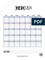 Calendario Mensual Cuadricula