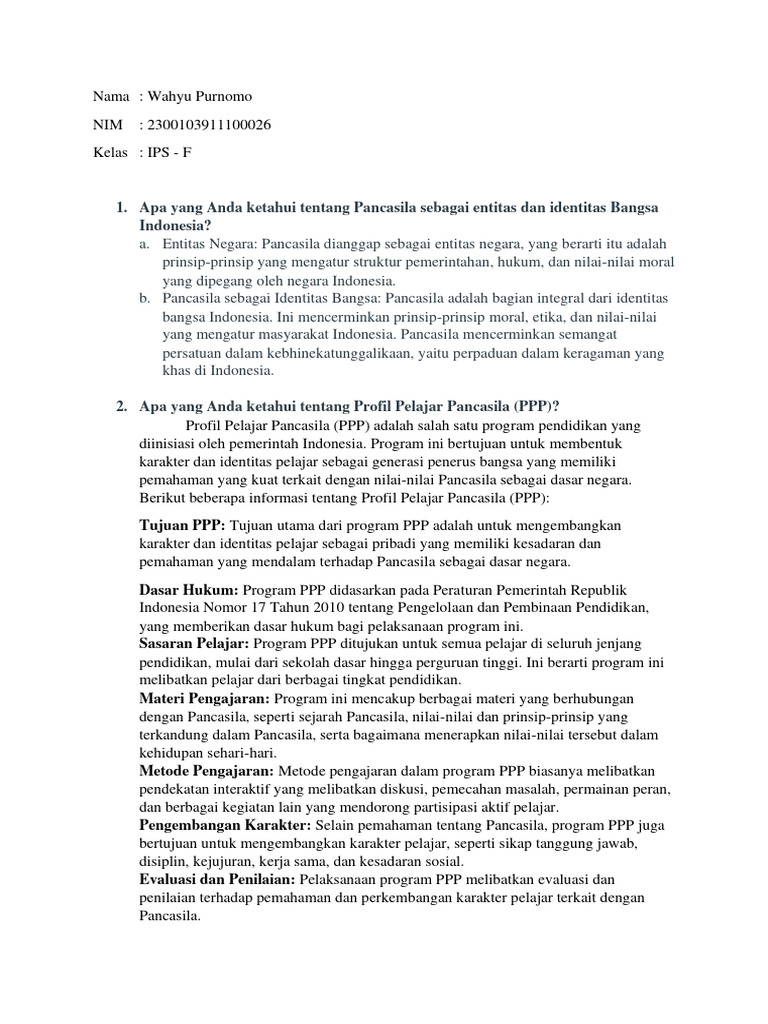 Pancasila Dan Profil Pelajar Pancasila Pdf Karier Perkembangan